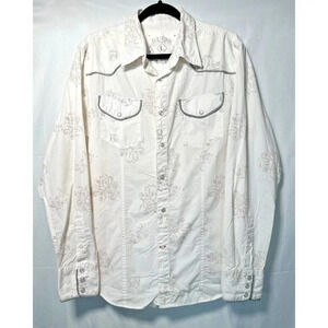 Mens Vintage Guess Sz‎ L Western Cowboy Pearl Snap Button Down Rodeo Collared